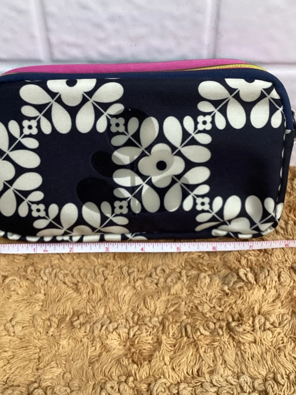 Orla Kiely Navy and White Floral Crossbody Bag